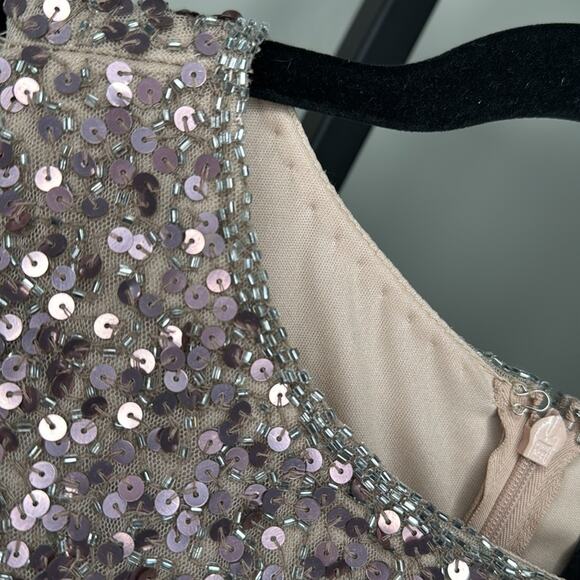 NWT MAC DUGGAL Rosewood Sleeveless Sequined Midi Sheath Dress Women’s - Picture 10 of 11